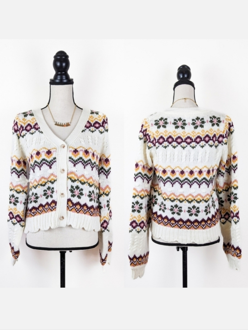 🦋LAST🦋 NWT Blu Pepper Floral Knit Cardigan, Size Medium